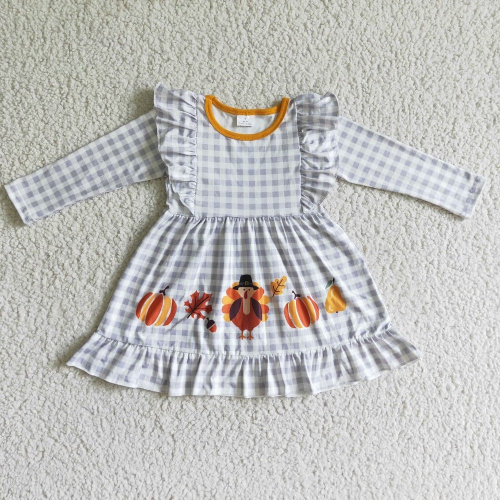 NEW Give Thanks Buffalo Check Ruffles Dress